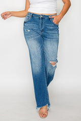 PLUS SIZE MID RISE RELAXED STRAIGHT LEG JEAN