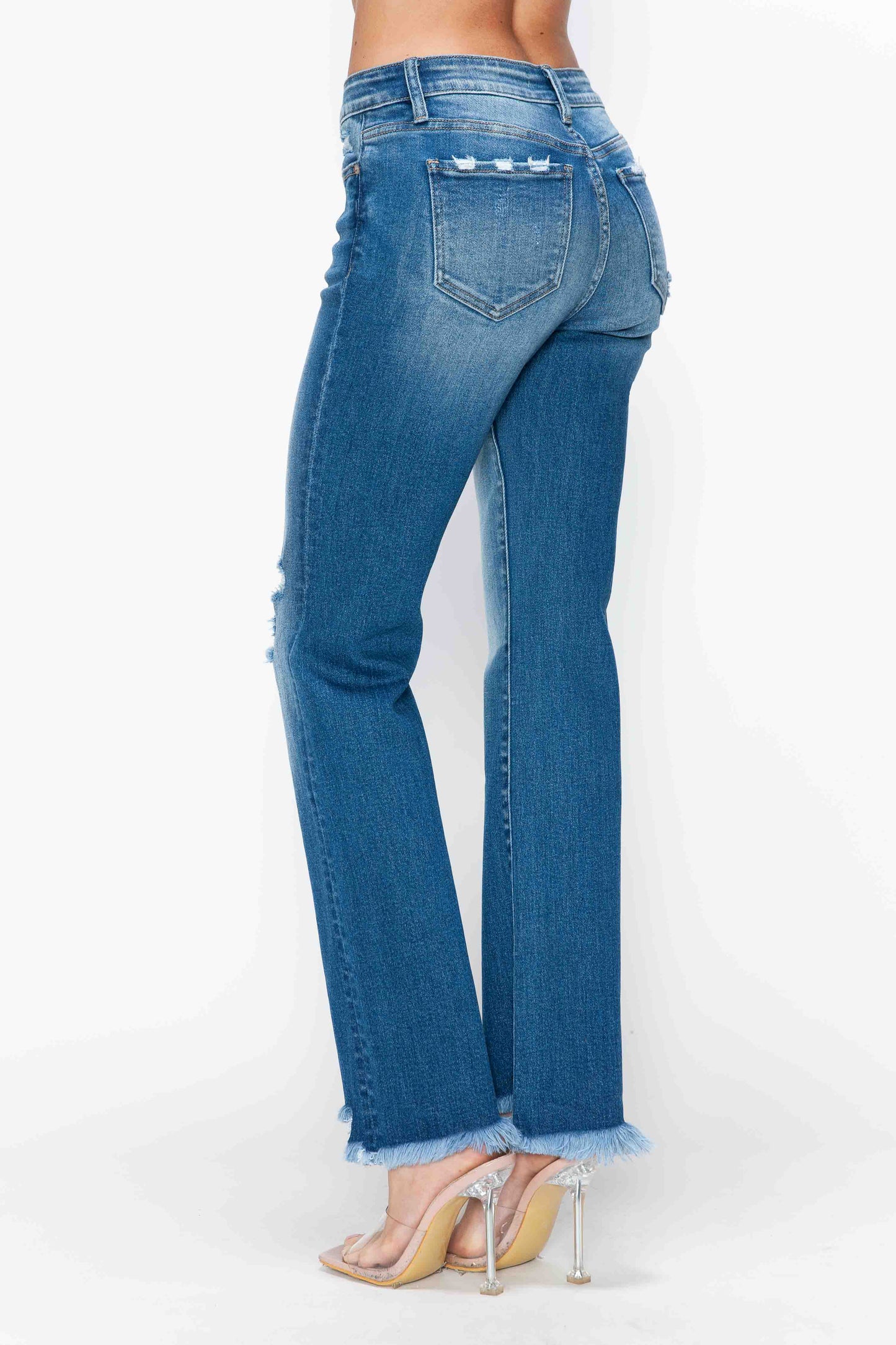 mid rise relaxed straight leg jean