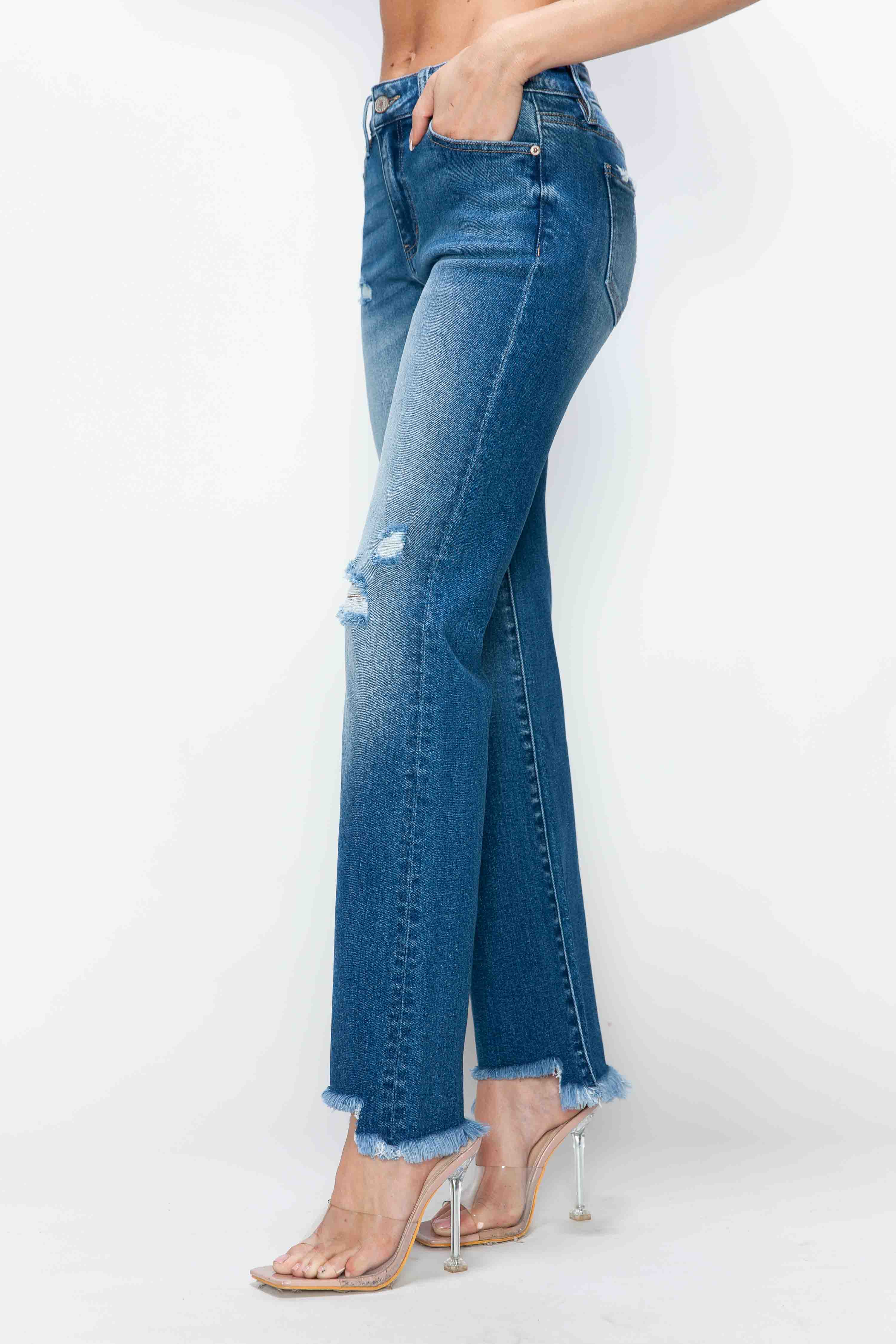 MID RISE RELAXED STRAIGHT LEG JEAN