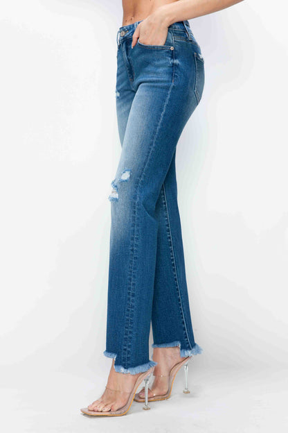 MID RISE RELAXED STRAIGHT LEG JEAN