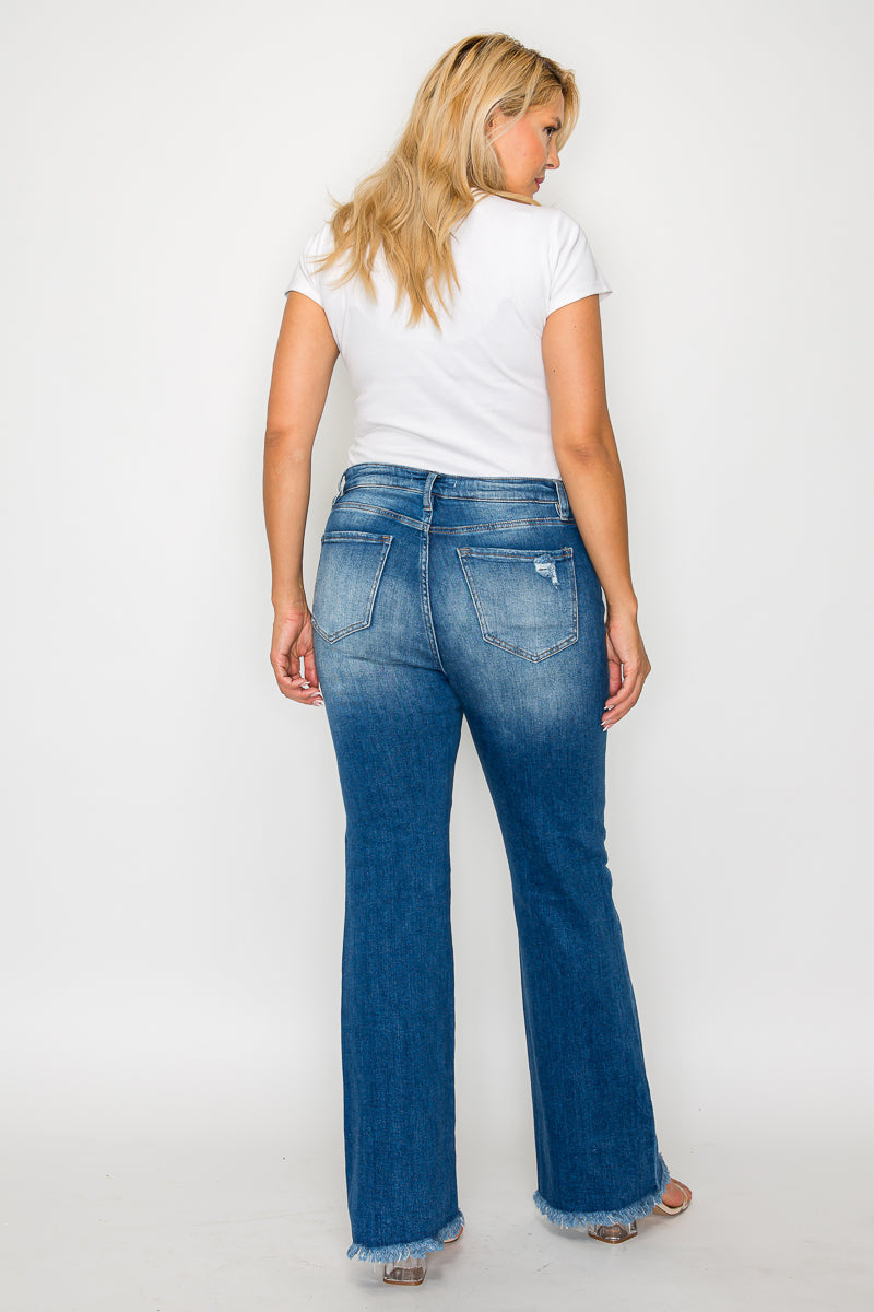 PLUS SIZE HIGH RISE BOOT CUT LEG