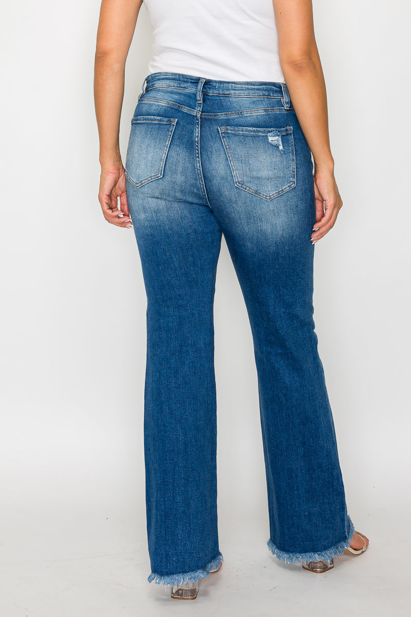 PLUS SIZE HIGH RISE BOOT CUT LEG