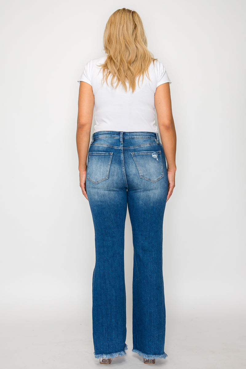 PLUS SIZE HIGH RISE BOOT CUT LEG