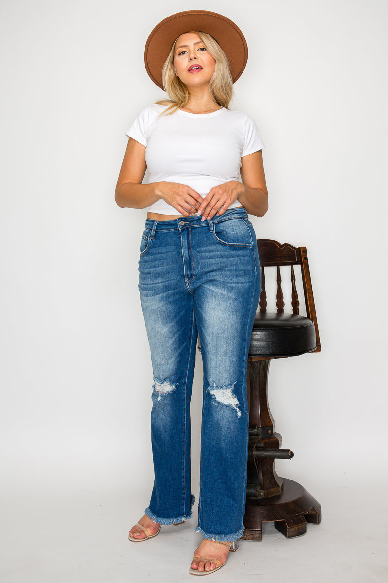 plus size high rise boot cut leg