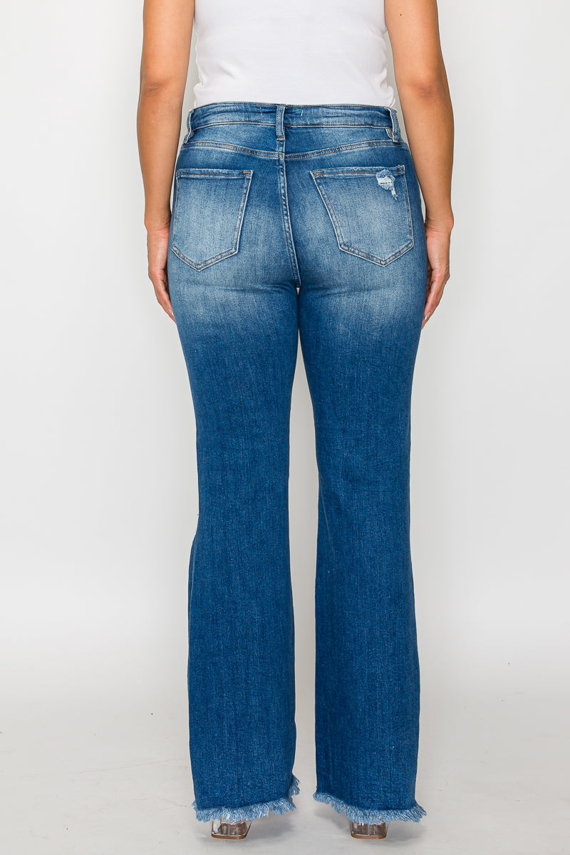 PLUS SIZE HIGH RISE BOOT CUT LEG