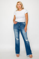 PLUS SIZE HIGH RISE BOOT CUT LEG