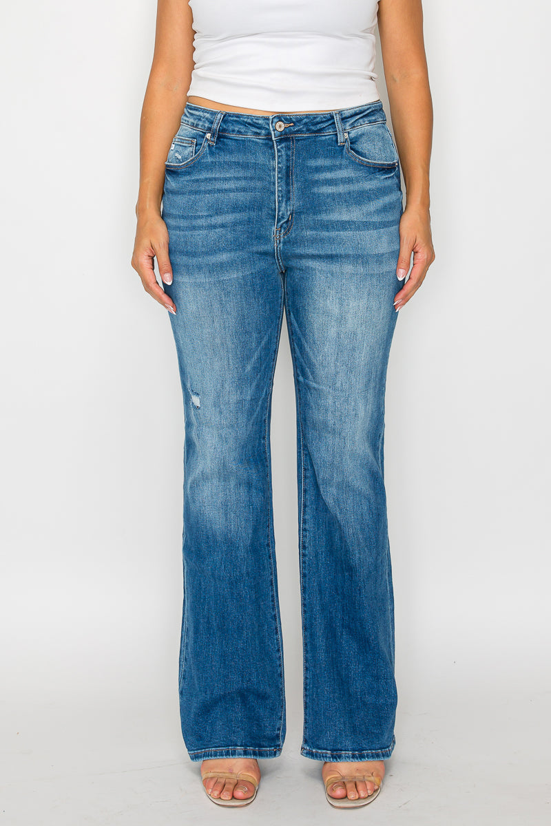 PLUS SIZE HIGH RISE BOOT CUT LEG