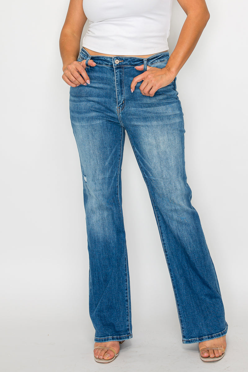 PLUS SIZE HIGH RISE BOOT CUT LEG