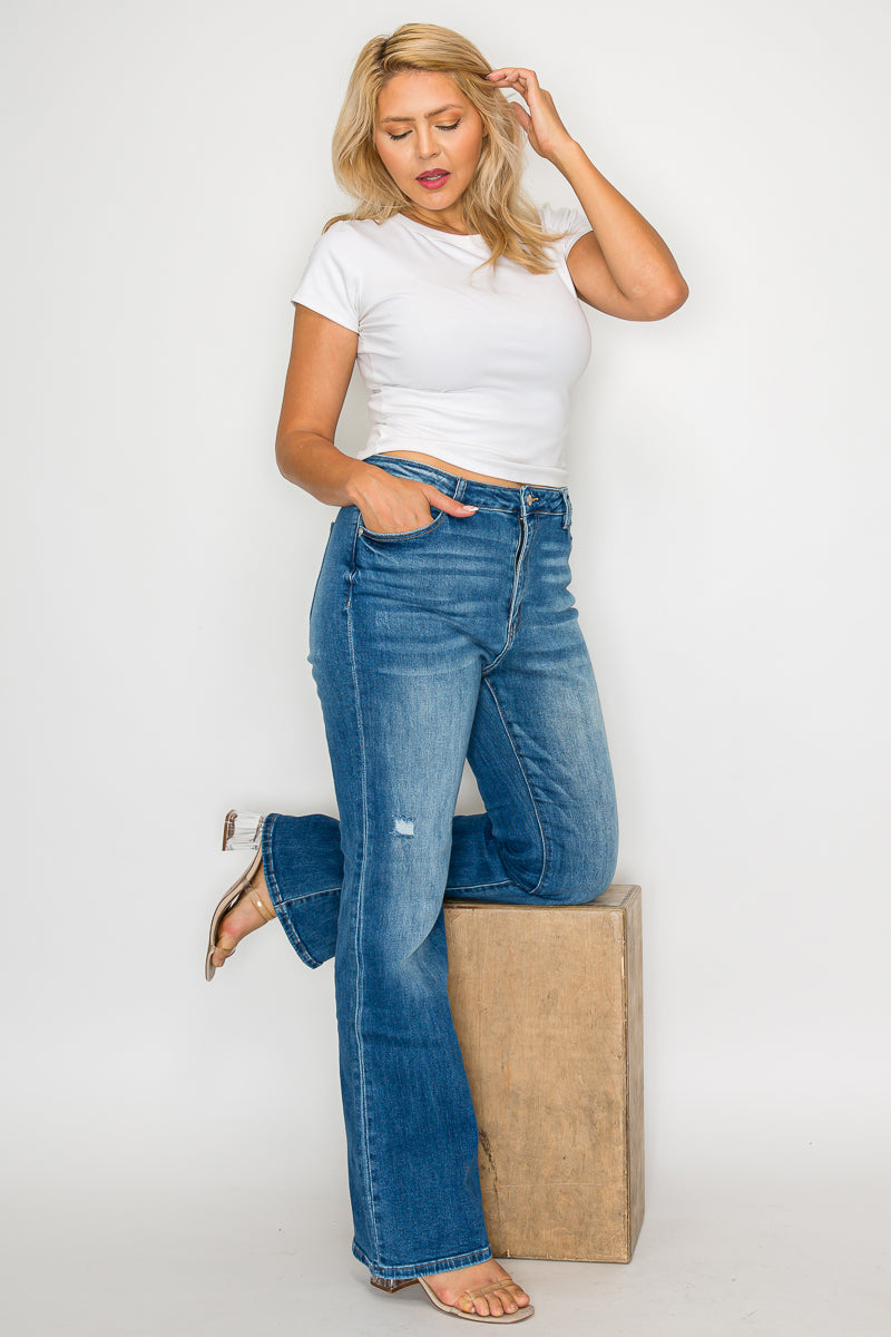 plus size high rise boot cut leg