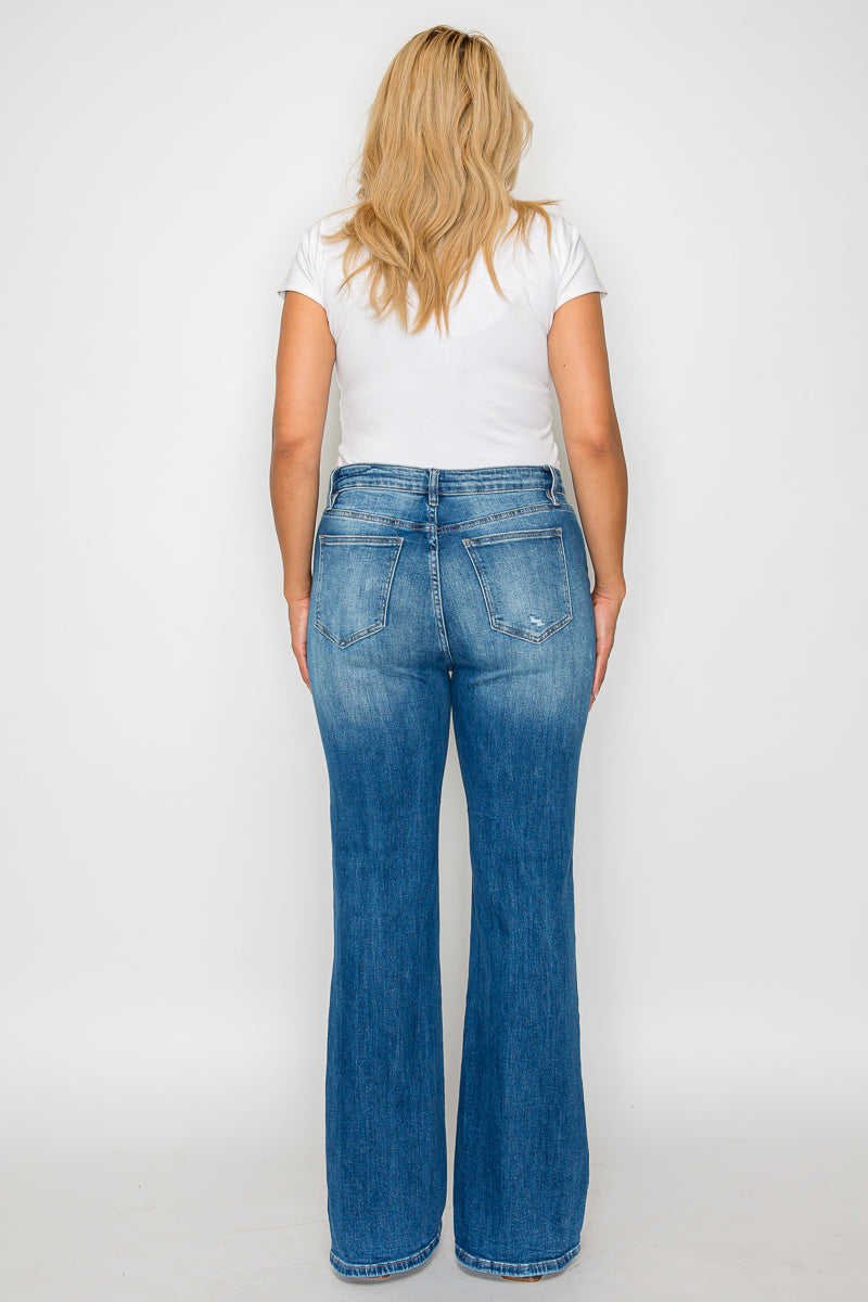 plus size high rise boot cut leg