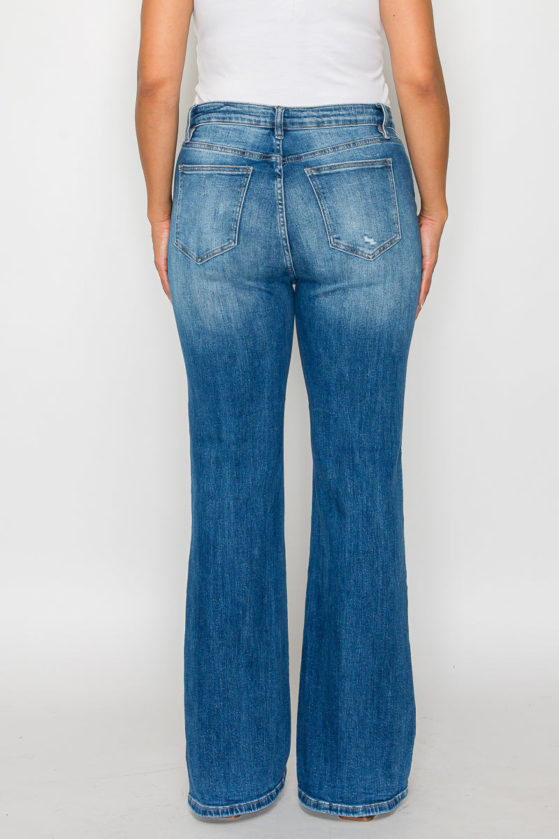 PLUS SIZE HIGH RISE BOOT CUT LEG