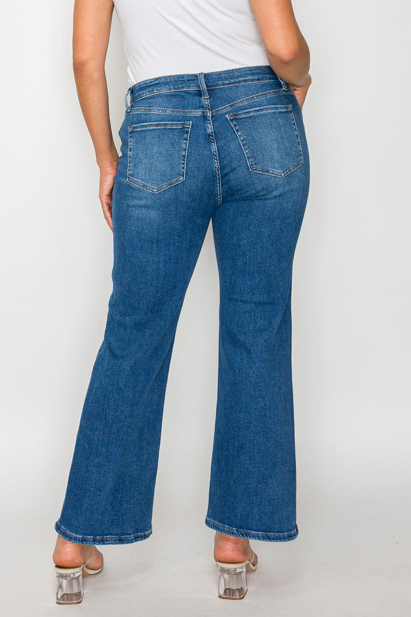 mid rise ankle straight leg jean