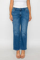 PLUS SIZE MID RISE ANKLE STRAIGHT LEG JEAN