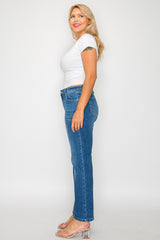 PLUS SIZE MID RISE ANKLE STRAIGHT LEG JEAN