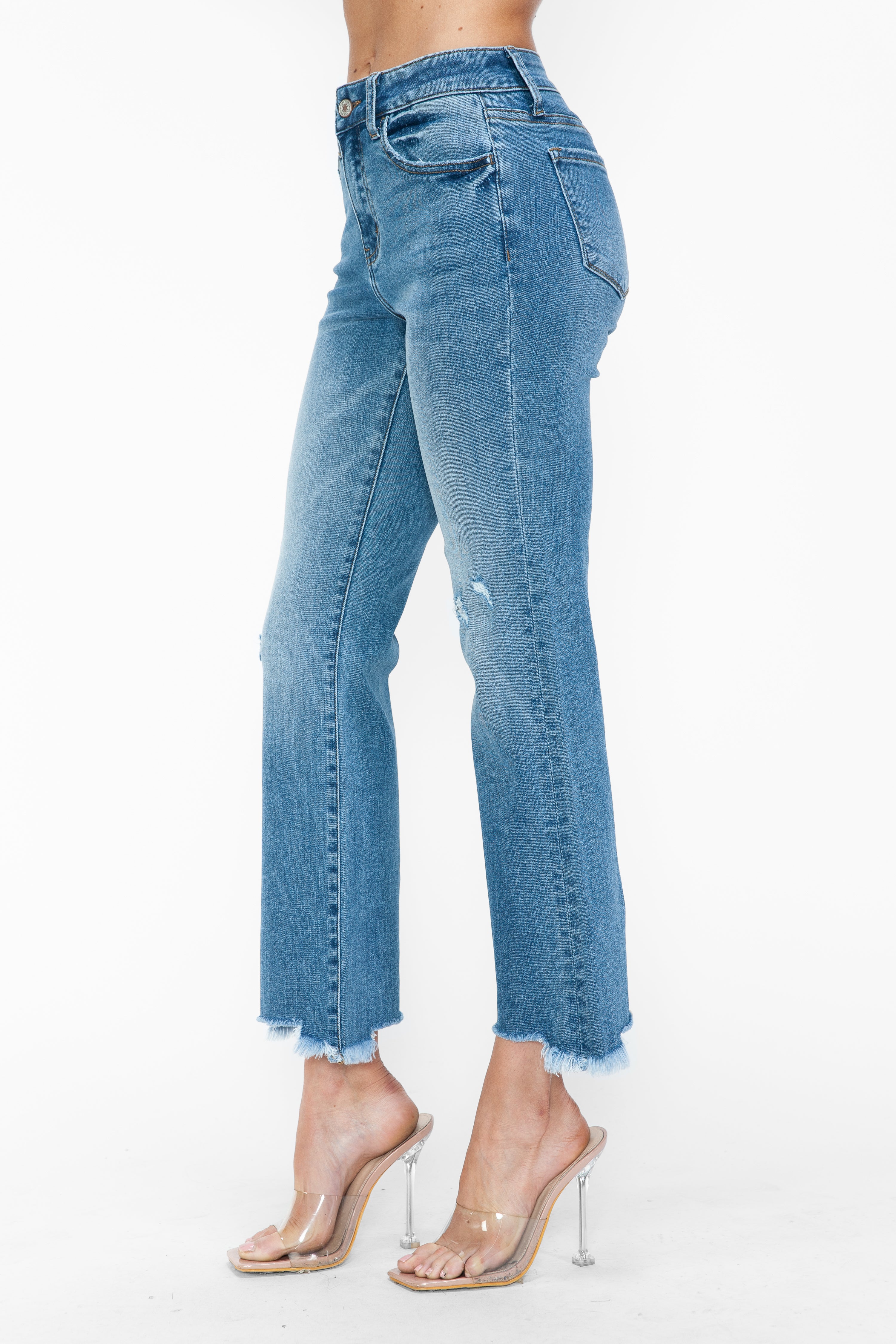 MID RISE CROP STRAIGHT LEG