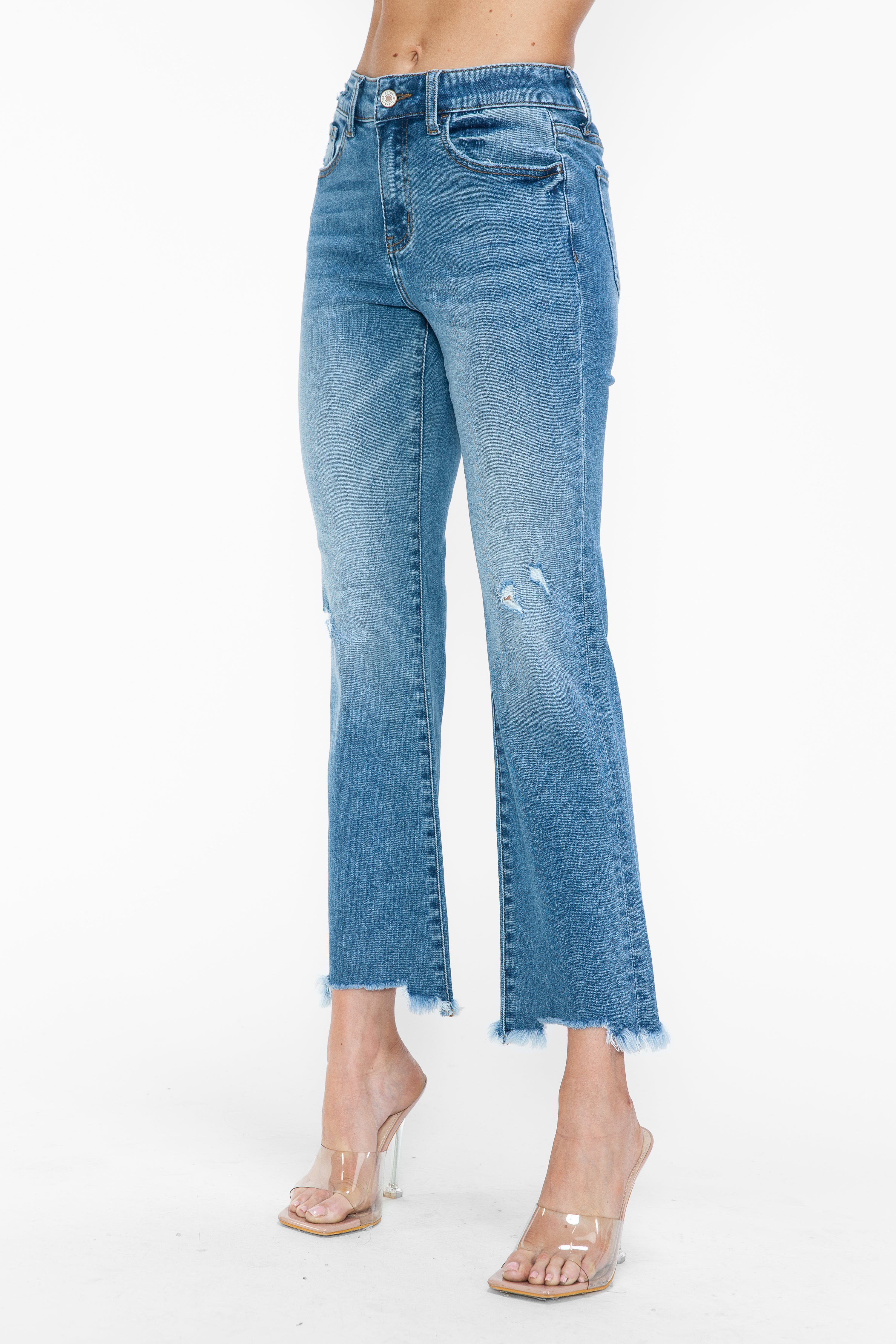 MID RISE CROP STRAIGHT LEG