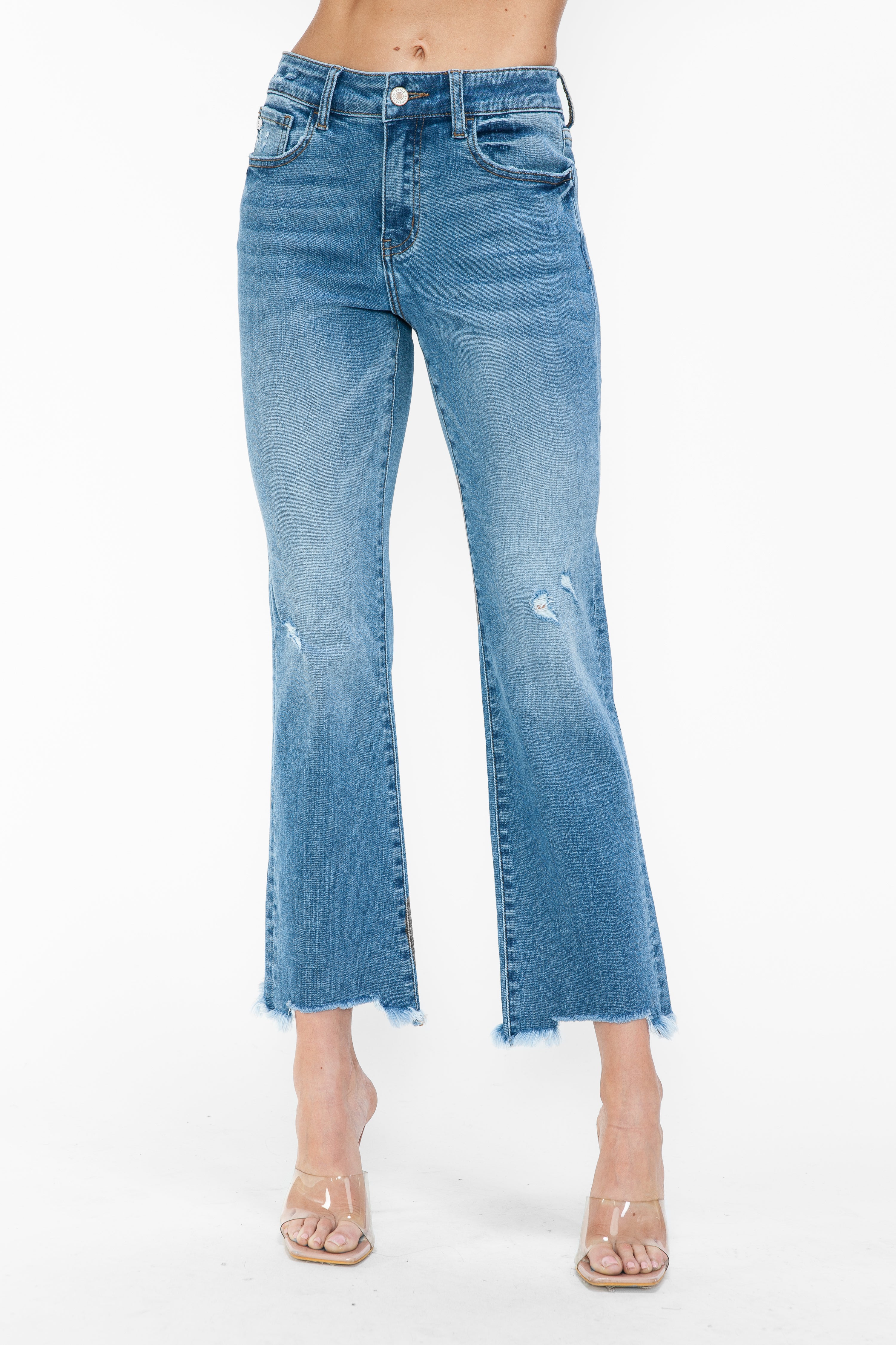 MID RISE CROP STRAIGHT LEG