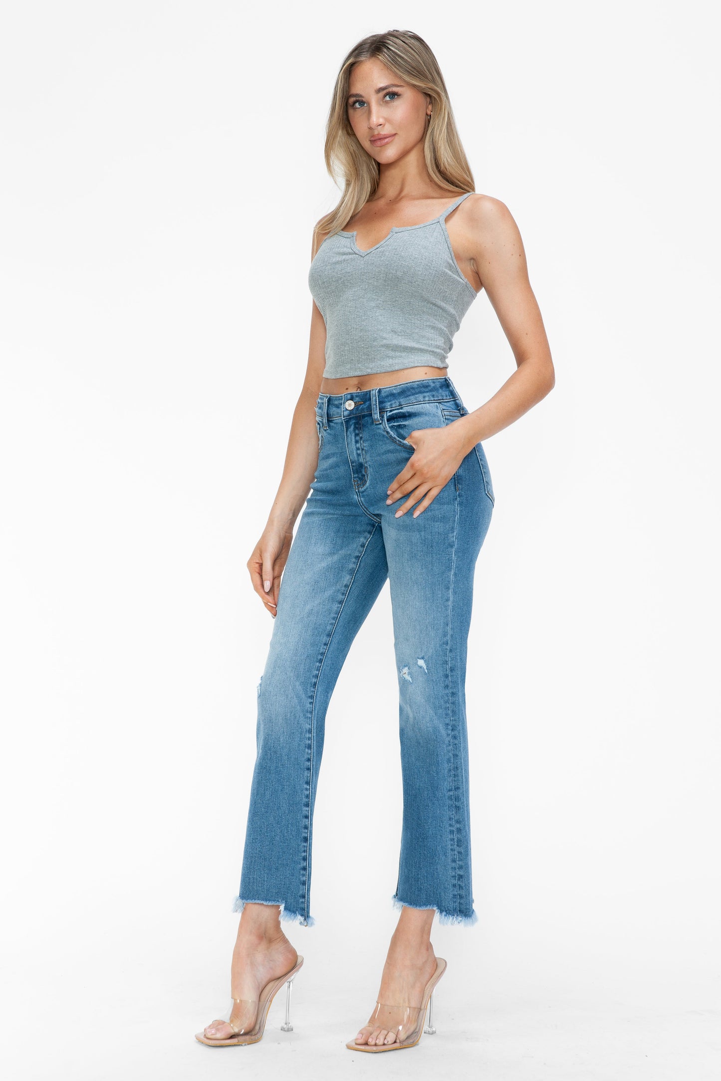 mid rise crop straight leg bytos