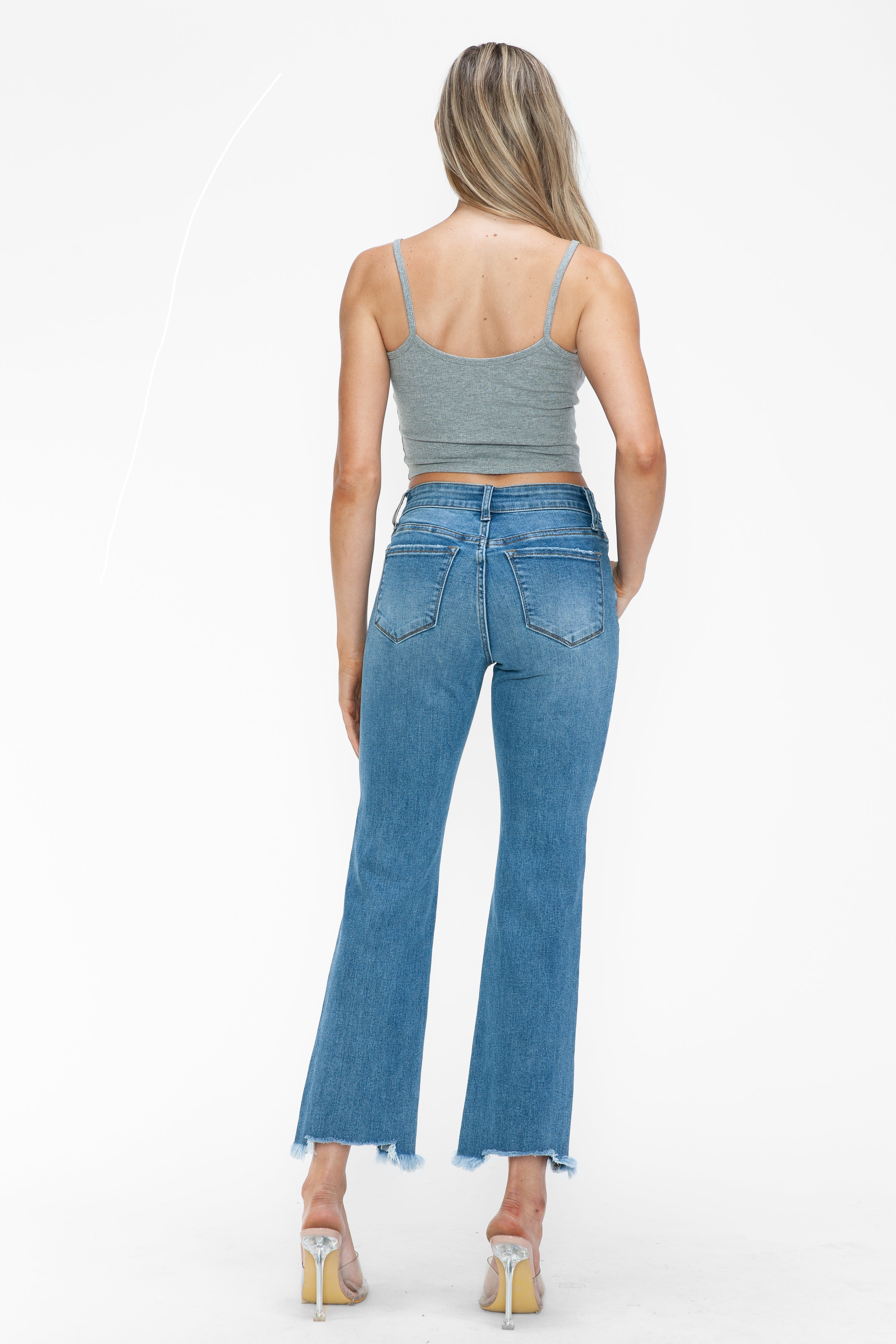 MID RISE CROP STRAIGHT LEG