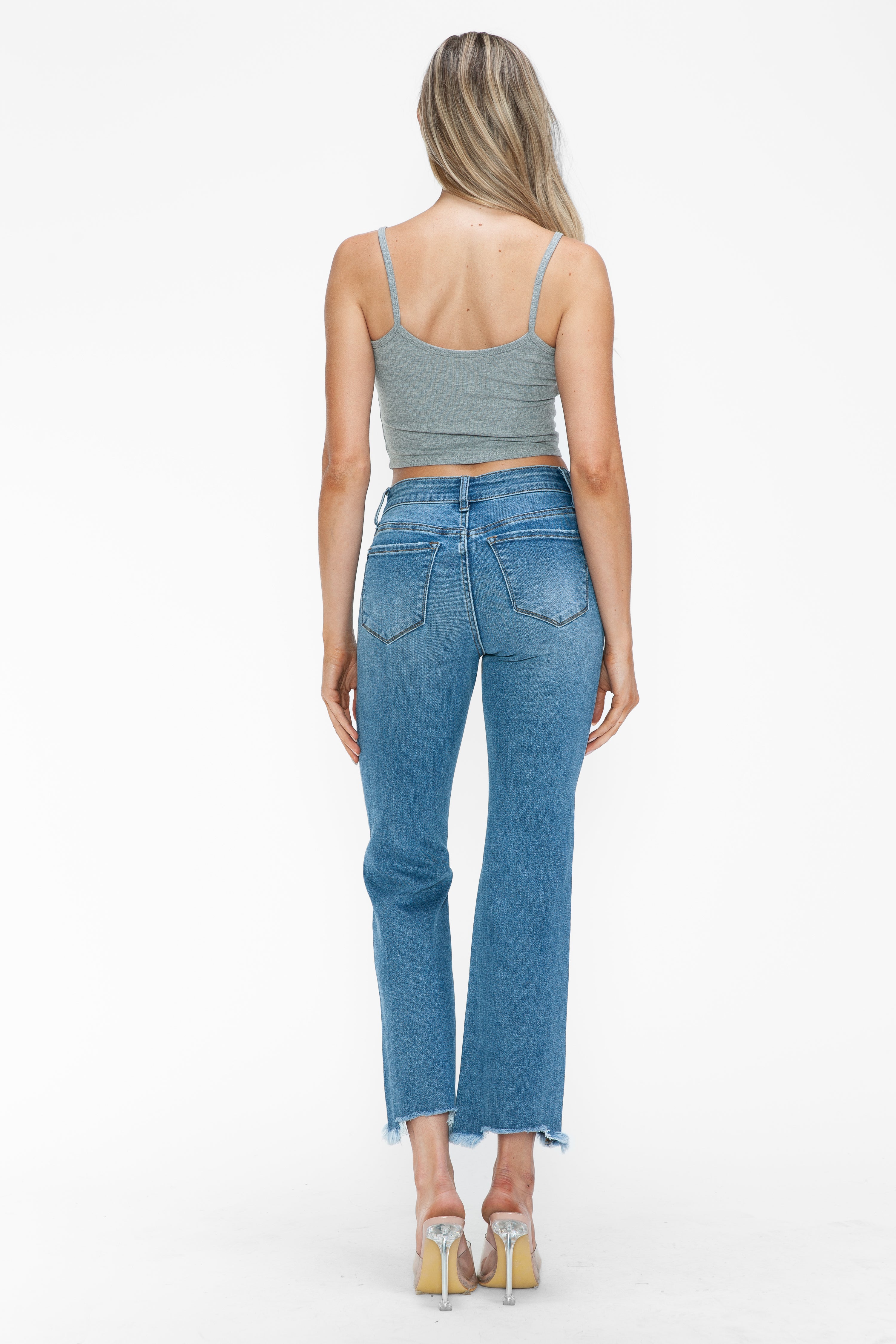 MID RISE CROP STRAIGHT LEG