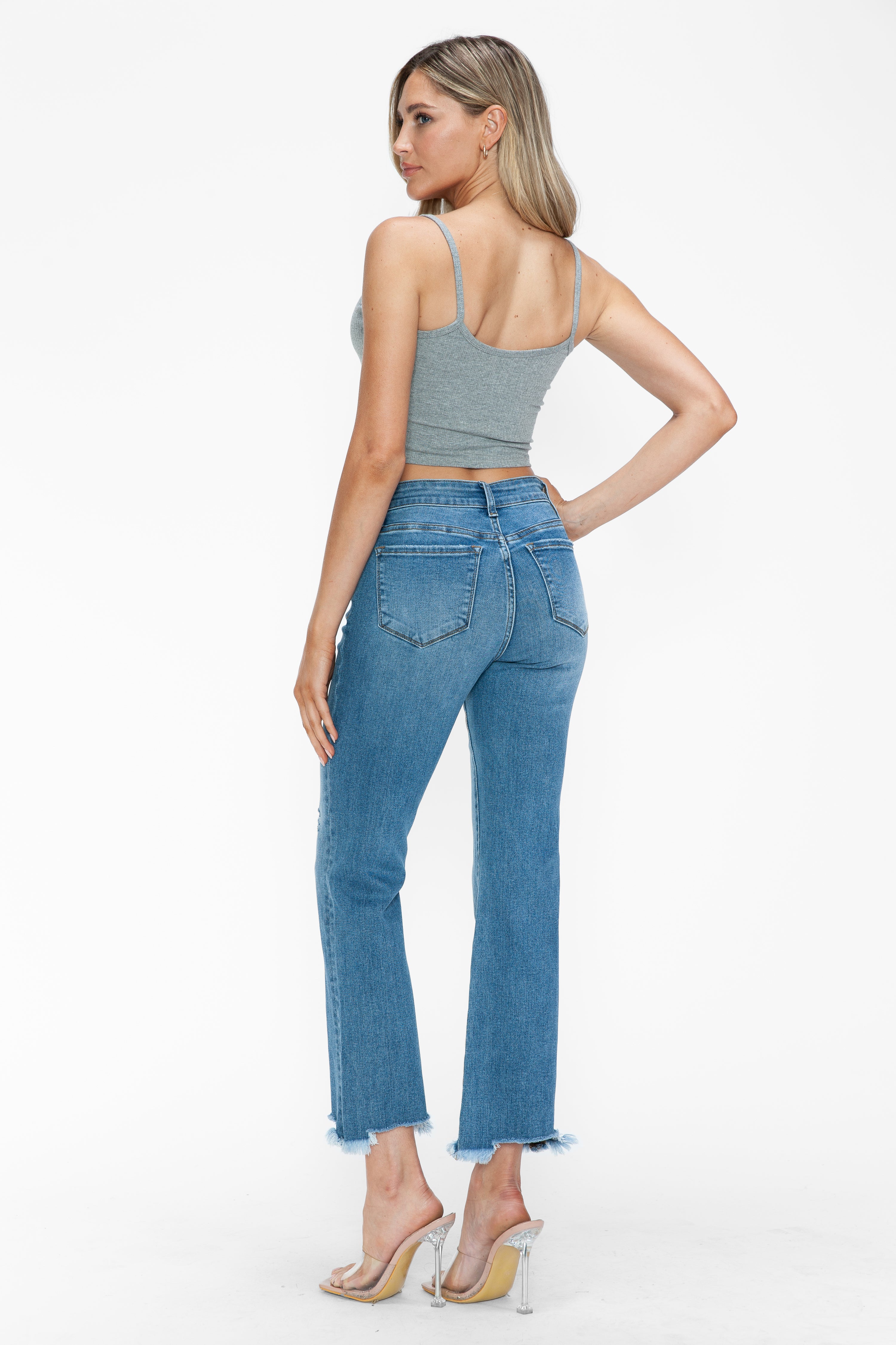 MID RISE CROP STRAIGHT LEG