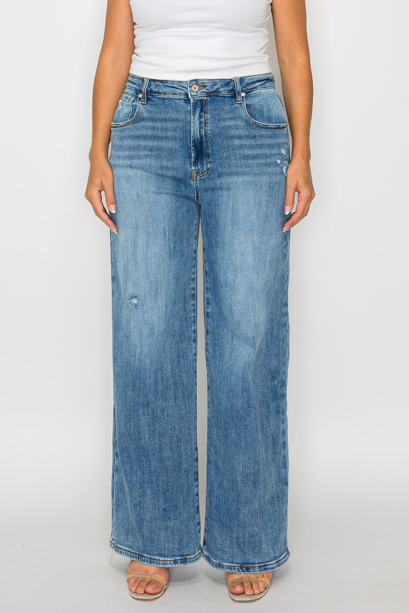high rise wide leg jean