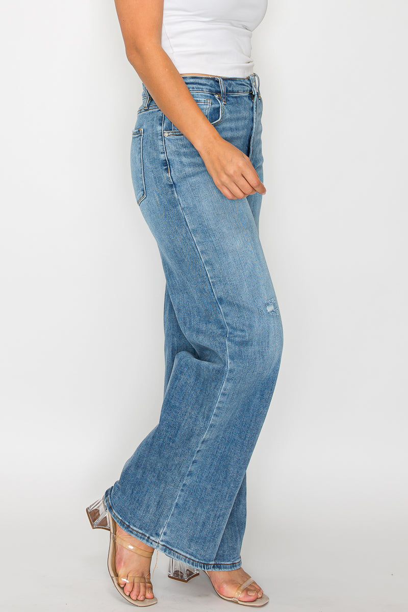 PLUS SIZE HIGH RISE WIDE LEG JEAN