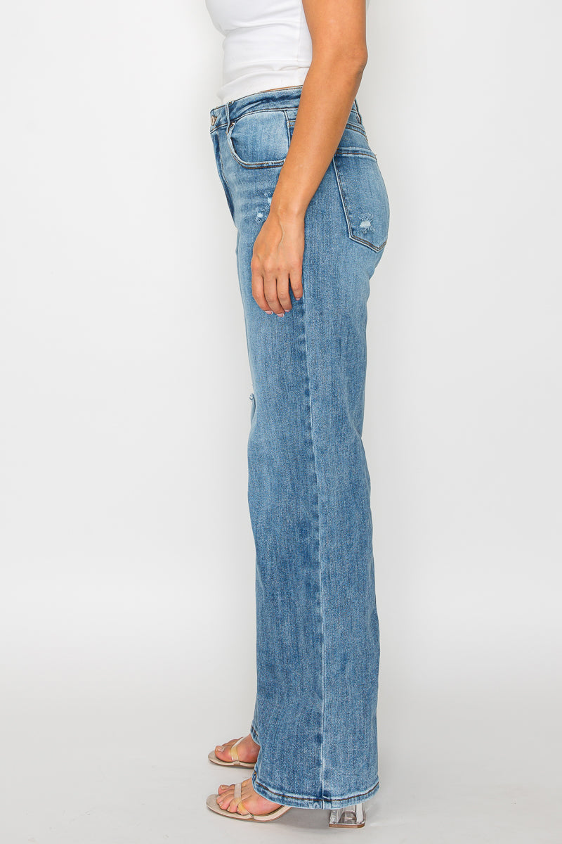 PLUS SIZE HIGH RISE WIDE LEG JEAN