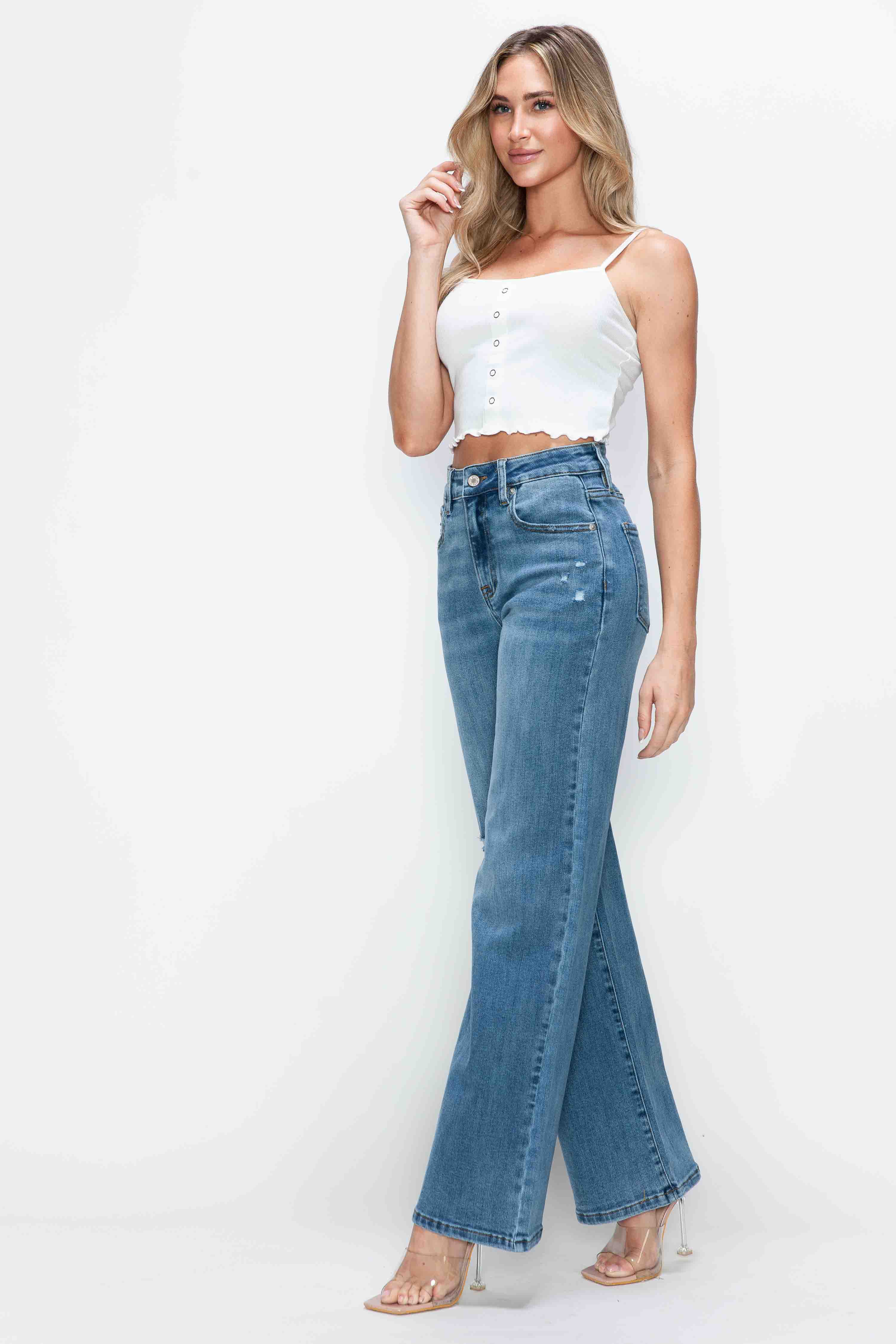 HIGH RISE WIDE LEG JEAN