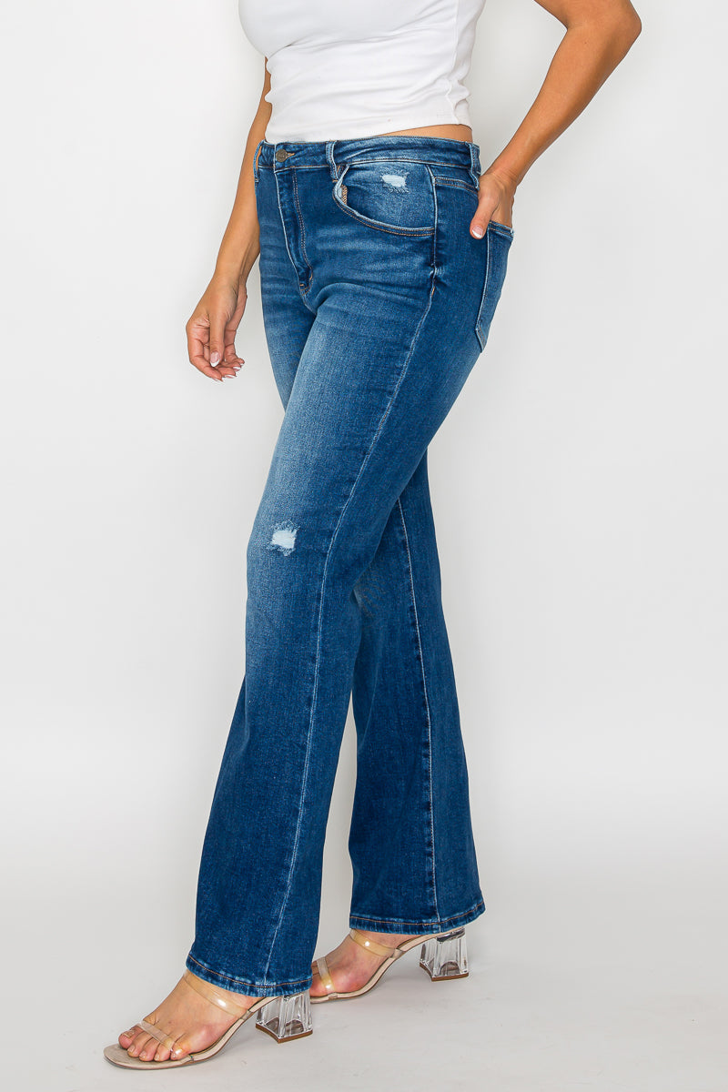 PLUS SIZE HIGH RISE BOOT CUT LEG