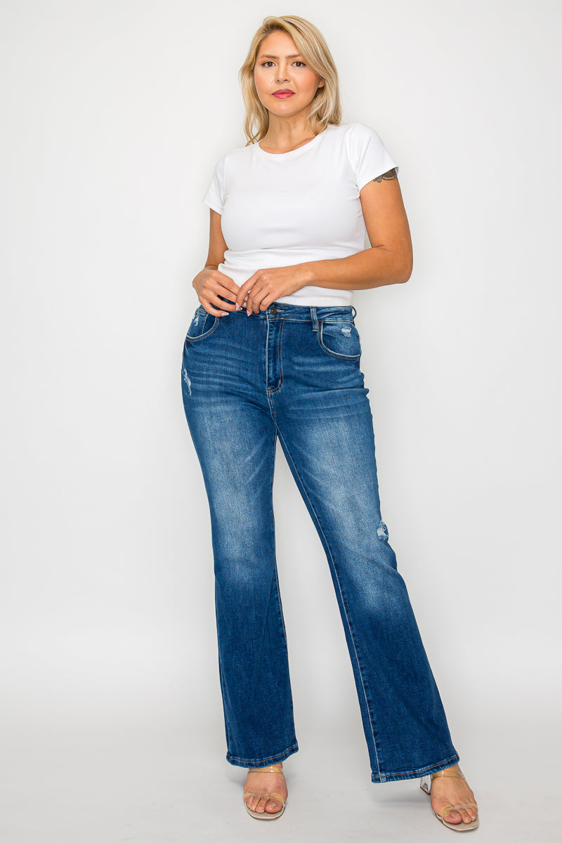 plus size high rise boot cut leg