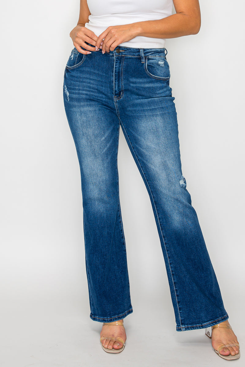 PLUS SIZE HIGH RISE BOOT CUT LEG