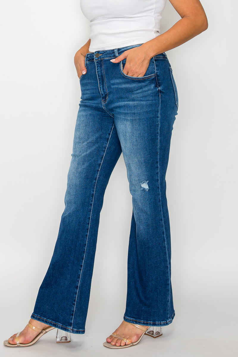 PLUS SIZE HIGH RISE BOOT CUT LEG