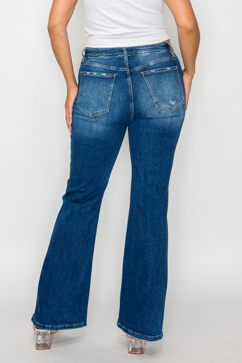 PLUS SIZE HIGH RISE BOOT CUT LEG