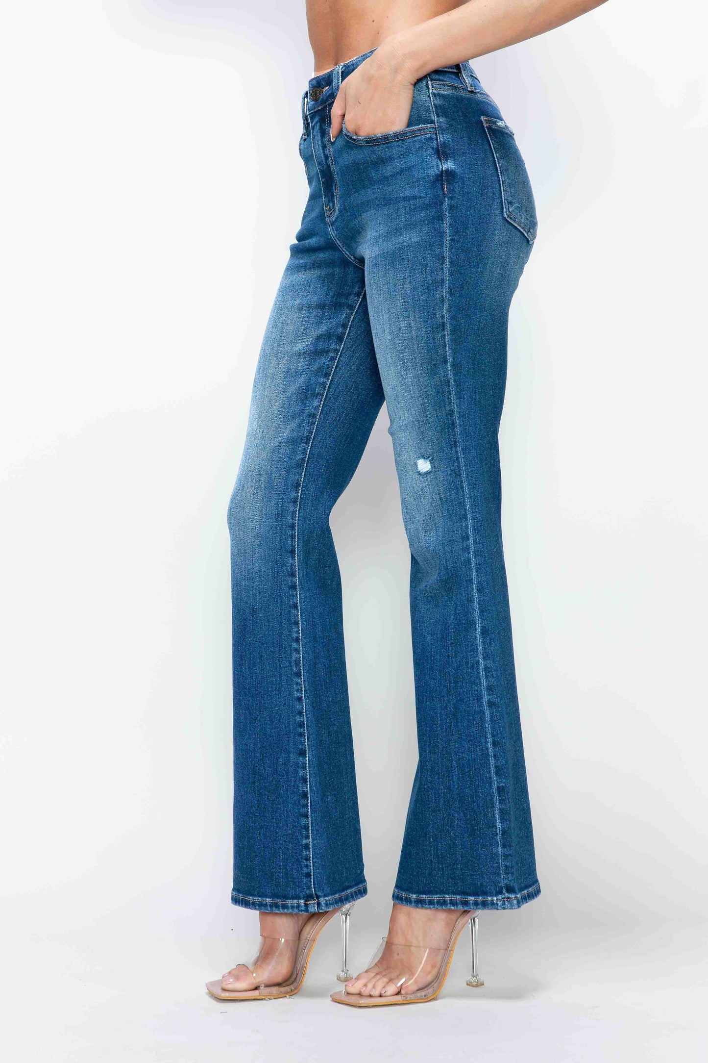 high rise boot cut leg bytos