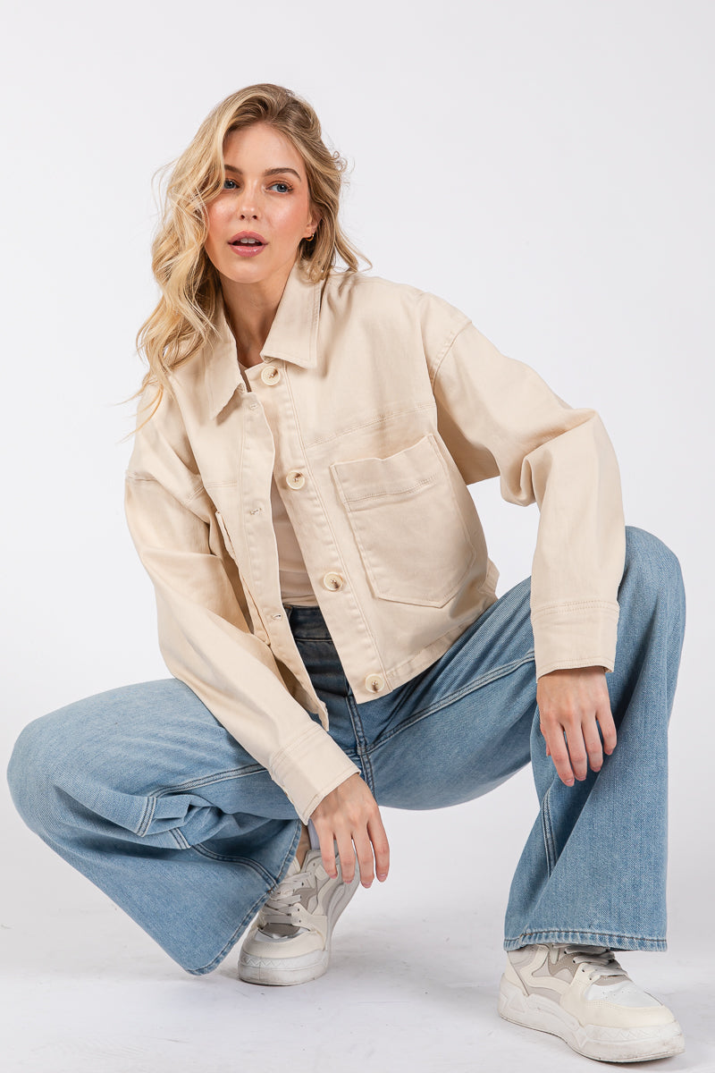 cropped denim-style jacket bytos