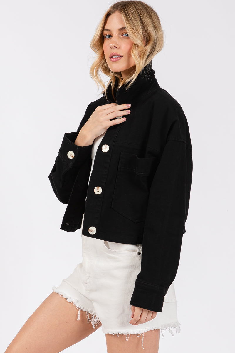 cropped denim-style jacket bytos