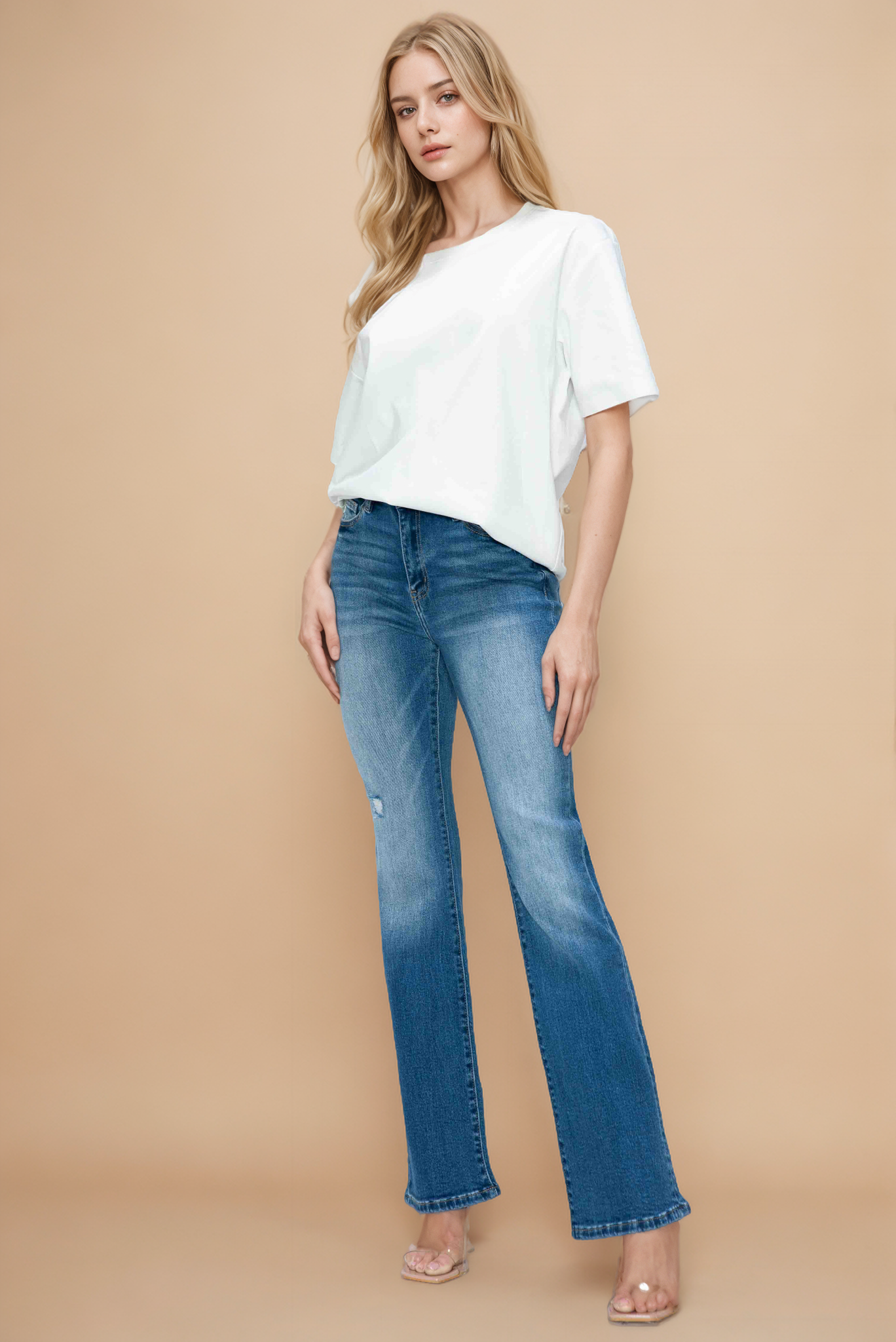 high rise boot cut leg bytos